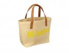 Borsa in paglia con scritta “be happy”