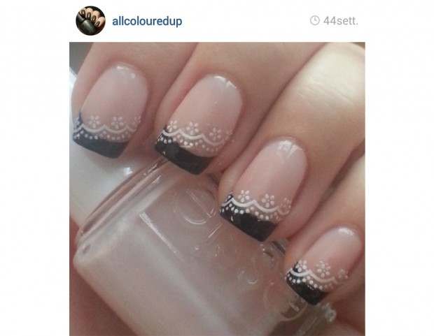 French manicure con pizzo