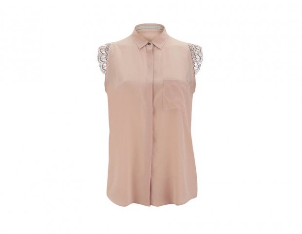 Blusa in seta con maniche  ricamate