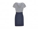 Vestito bicolor con top a righe
