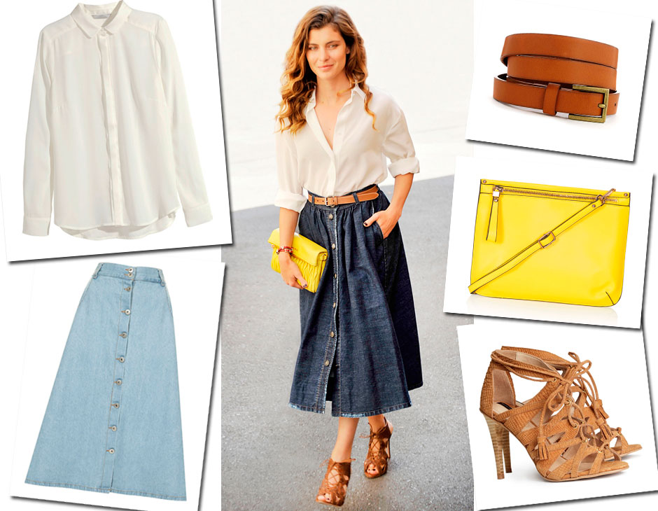 Chic con gonna in denim come Vittoria Puccini - Tu Style