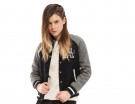 Giacca varsity nera e grigia