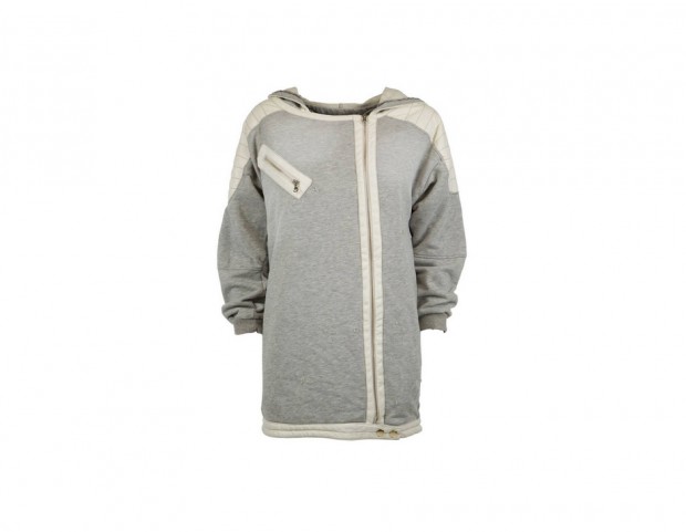 Giacca oversize in felpa con zip asimmetrica