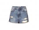 Shorts in jeans a vita alta con strappi