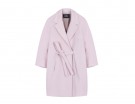 Cappotto oversize rosa con allacciatura a kimono