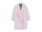 Cappotto oversize rosa con allacciatura a kimono