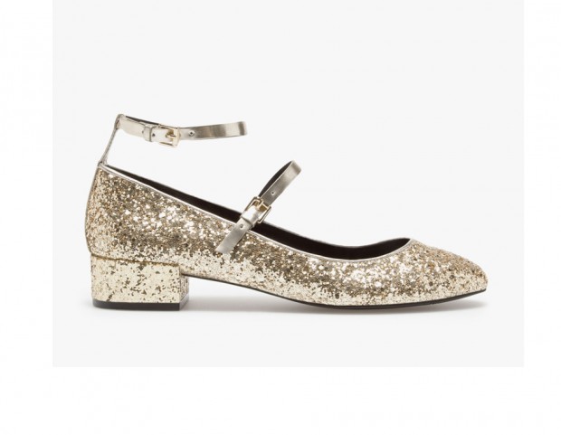 Ballerine glitter con tacco