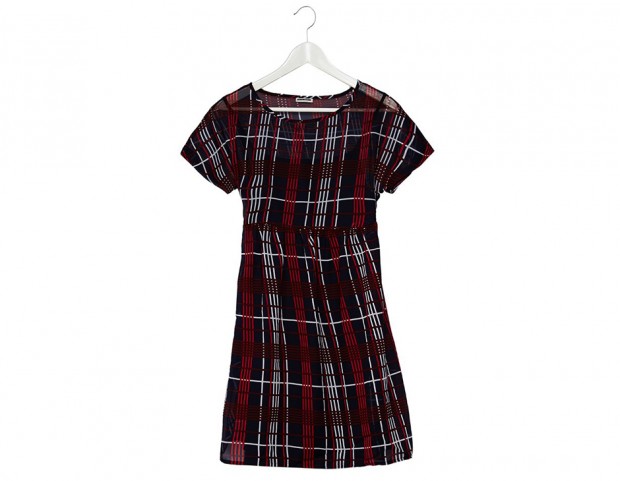 Abito a mezze maniche tartan