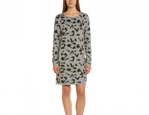 Abito in maglia con stampa animalier
