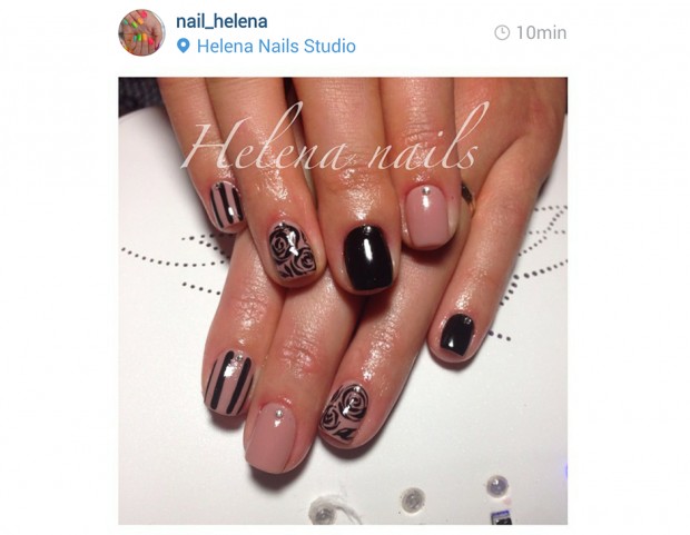 Dettagli dark sullo smalto nude