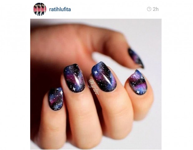 Galaxy nail art