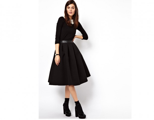 Midi strutturata total black