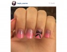 Gradient manicure con fiocco