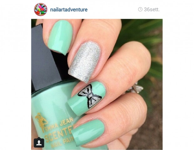 Effetto luce per la manicure con fiocco