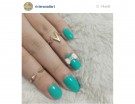 Smalto verde tiffany e fiocco 3D