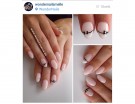Manicure delicata con fiocchetti neri