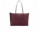 Maxi shopper in pelle color burgundy