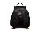 Zainetto in pelle total black con rifiniture oro