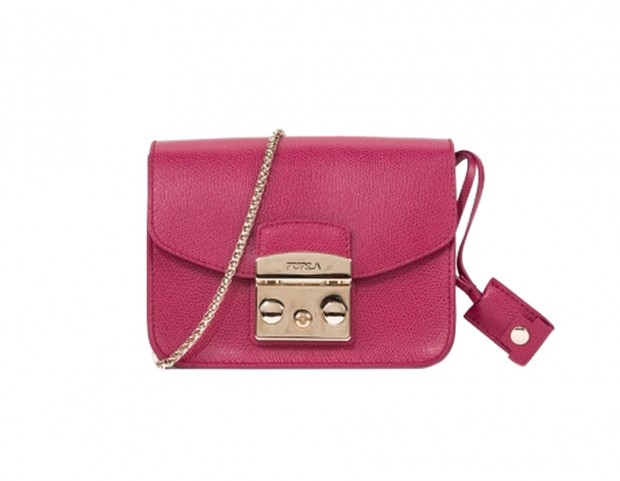 Mini bag in pelle color cherry