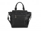 Maxi bag con manici in pelle total black