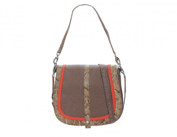Mini bag a tracolla con dettagli pitonati