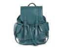 Zainetto in pelle multi tasche color petrolio