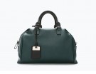 City bag con manici in pelle bicolor