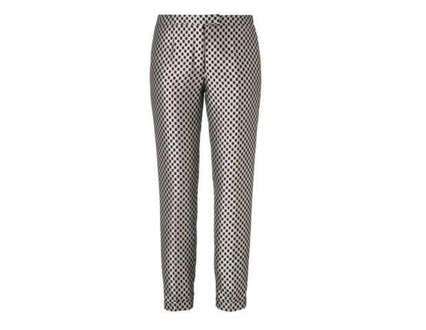 Pantaloni strutturati con stampa optical black&white
