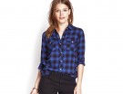 Camicia check in tonalità blu elettrico