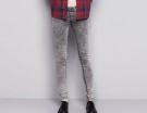 Jeggings grigio effetto stone washed