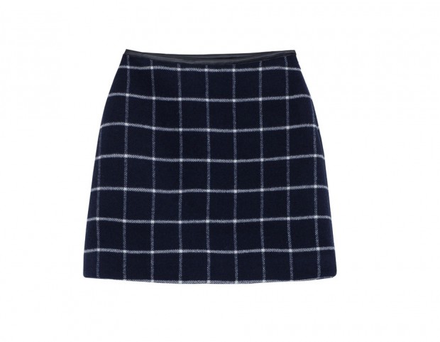 Minigonna in panno con motivo check