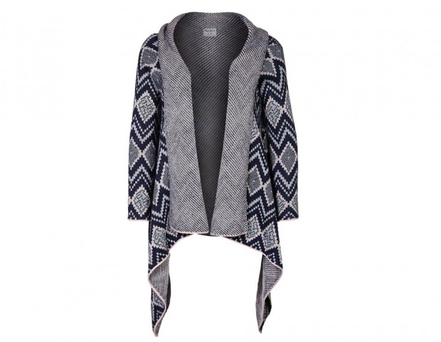 Cardigan in lana con motivi geometrici
