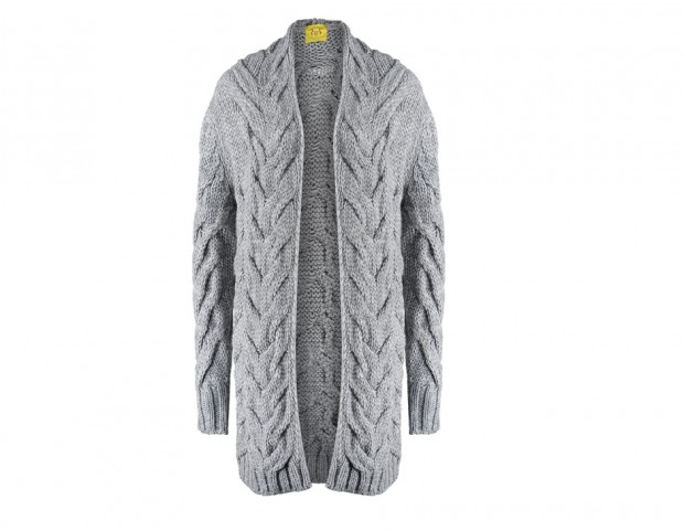 Maxi cardigan intrecciato in lana