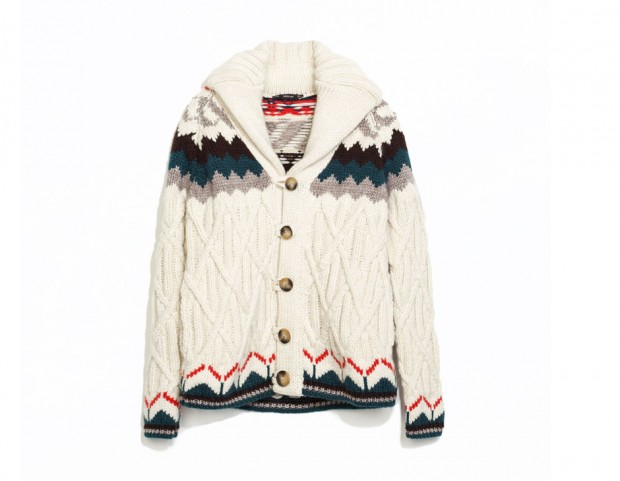 Pull jaquard con bottoni