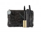 Un’elegante pochette nera in pizzo racchiude il makeup occhi perfetto per le sere di festa