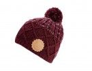 Berretto in lana bordeaux con pon pon