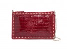 Clutch in fake snake con borchiette
