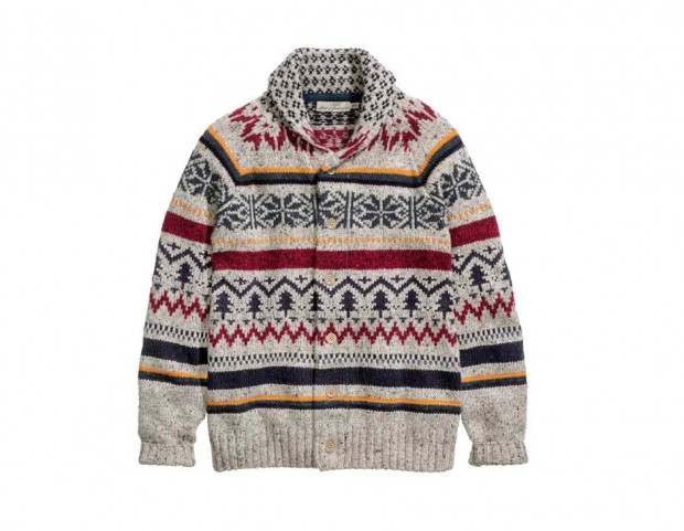 Cardigan in lana jacquard multicolor