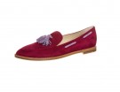 In suede color cherry e nappe a contrasto