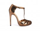 Tacchi “Mary Jane” in pelle metallizzata bronzo