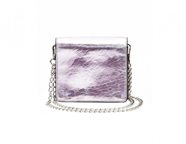 Minibag in pelle lilla shining