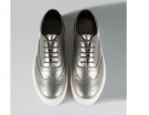 Stringate flatform in pelle silver