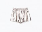 Shorts in pelle effetto metallizzato