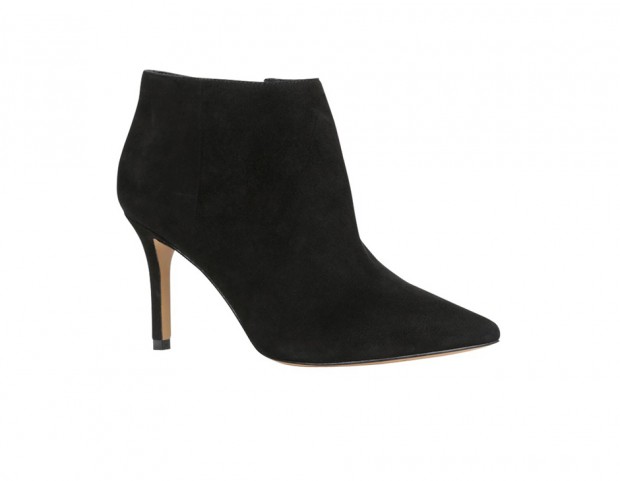 In suede total black e tacco midi