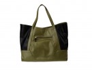 Shopper bicolor in pelle