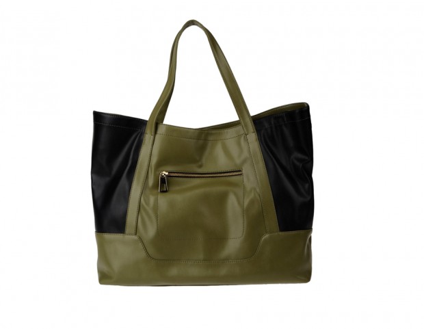 Shopper bicolor in pelle
