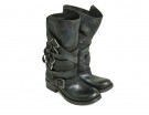 Stivali alti modello biker con fibbie