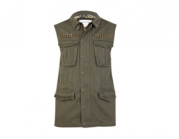 Gilet multitasche con dettagli dorati