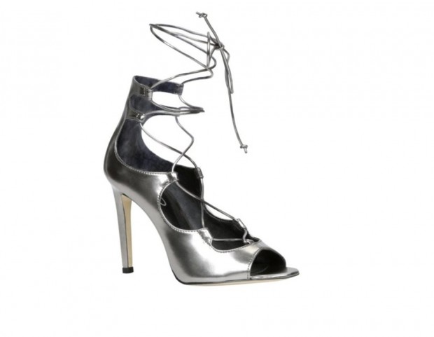 Cage heels in argento