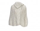 Poncho tricot con allacciatura asimmetrica